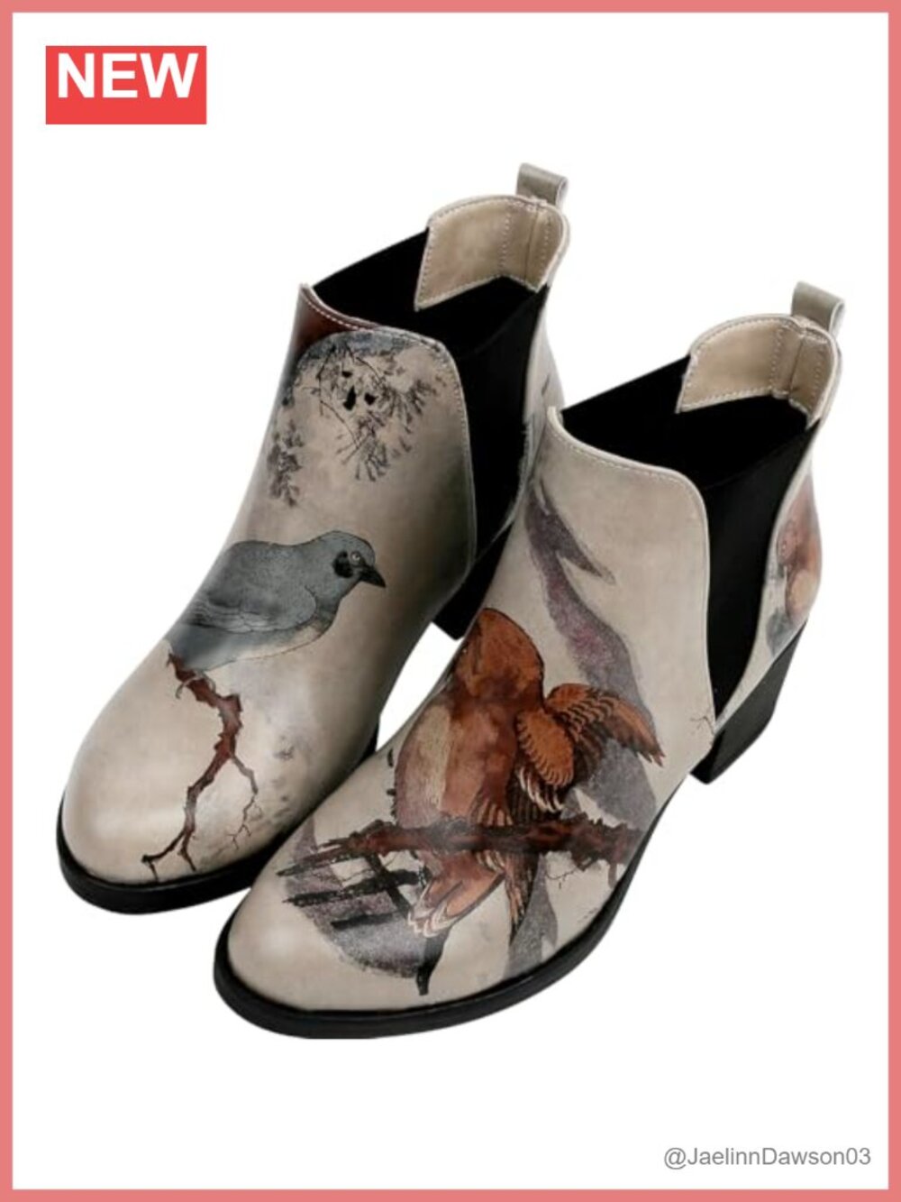 Vegan Leather Chelsea Ankle Boots for Women Waterproof Platform Heeled Slip-On